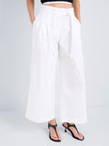 Proenza Schouler Detail image of model wearing Cropped Raver Pant in Poplin in White