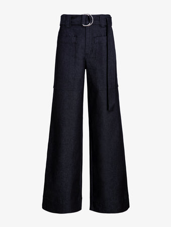 Proenza Schouler Still Life image of Lina Pant in Stretch Twill in Indigo