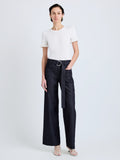 Proenza Schouler Front full length image of model wearing Lina Pant in Stretch Twill in Indigo