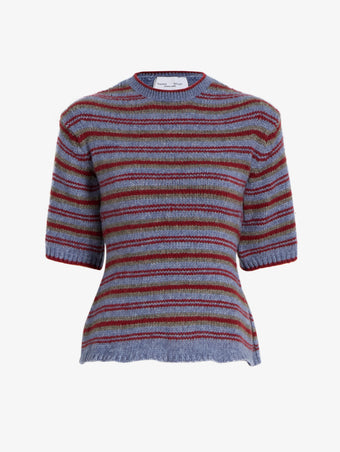 Proenza Schouler Still Life image of Dana Sweater in Stripe Knit in Periwinkle Stripe