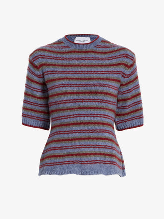 Proenza Schouler Still Life image of Dana Sweater in Stripe Knit in Periwinkle Stripe
