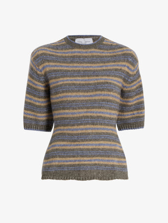 Proenza Schouler Still Life image of Dana Sweater in Stripe Knit in Willow Stripe