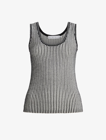 Proenza Schouler Still Life image of Lennox Top in Cotton Rib in Black Off White