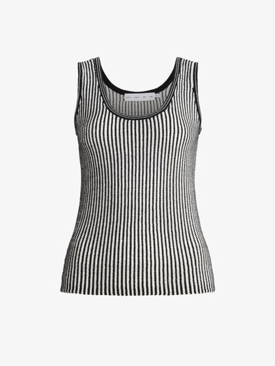 Proenza Schouler Still Life image of Lennox Top in Cotton Rib in Black Off White