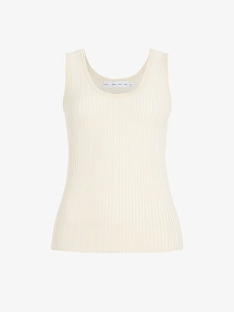 Proenza Schouler Still Life image of Lennox Top in Cotton Rib in Butter White