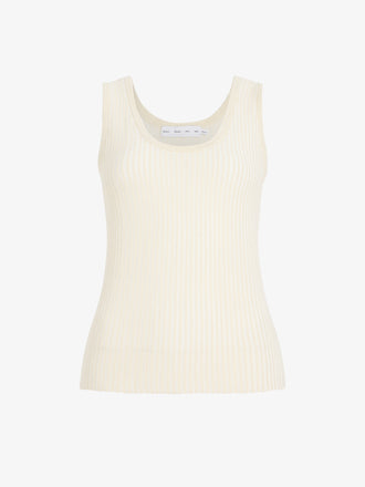 Proenza Schouler Still Life image of Lennox Top in Cotton Rib in Butter White