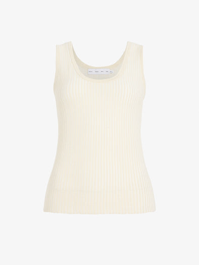 Proenza Schouler Still Life image of Lennox Top in Cotton Rib in Butter White
