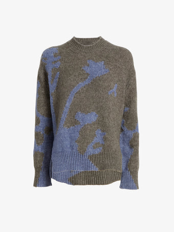 Proenza Schouler Still life image of Cathy Sweater in Wool Knit in Willow Periwinkle
