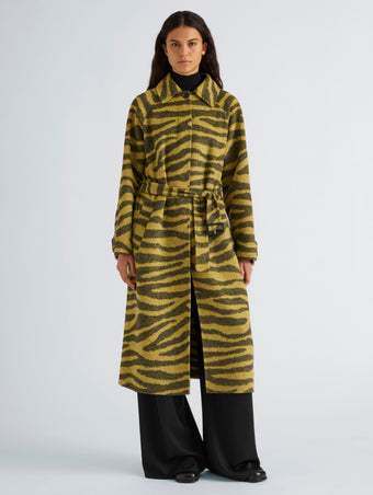 Proenza Schouler Front full length image of model wearing Lyra Top in LW Faux Leather in Oxblood