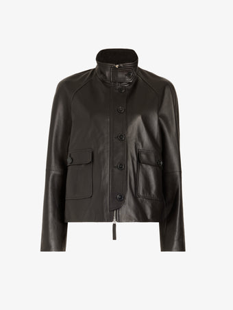 Proenza Schouler Still Life image of Gio Jacket in Lightweight Leather in Coffee