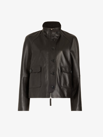 Proenza Schouler Still Life image of Gio Jacket in Lightweight Leather in Coffee
