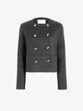 Proenza Schouler Still Life image of Courtney Jacket in Melton in Charcoal Melange