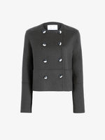 Proenza Schouler Still Life image of Courtney Jacket in Melton in Charcoal Melange