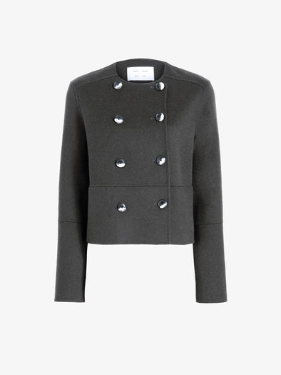Proenza Schouler Still Life image of Courtney Jacket in Melton in Charcoal Melange
