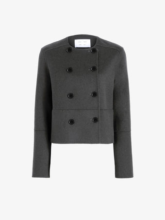 Proenza Schouler Still Life image of Courtney Jacket in Melton in Charcoal Melange