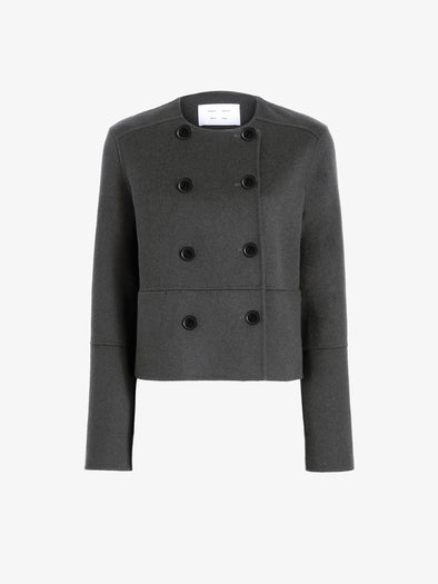 Proenza Schouler Still Life image of Courtney Jacket in Melton in Charcoal Melange
