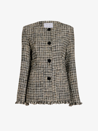 Proenza Schouler Still Life image of Aurelia Jacket in Tweed in Black White