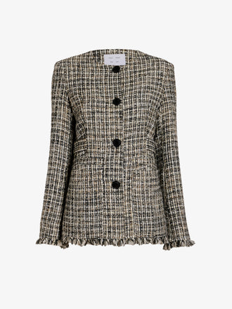 Proenza Schouler Still Life image of Aurelia Jacket in Tweed in Black White
