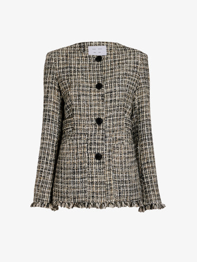 Proenza Schouler Still Life image of Aurelia Jacket in Tweed in Black White