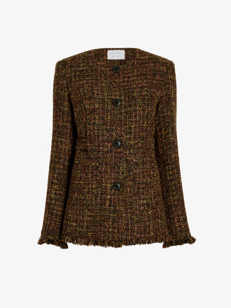 Proenza Schouler Still Life image of Aurelia Jacket in Tweed in Henna Multi