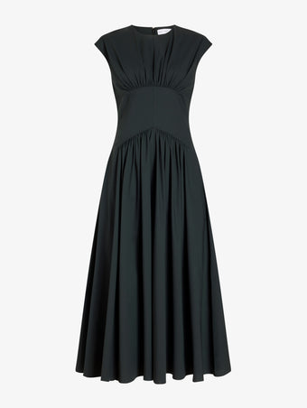 Proenza Schouler Still Life image of Nyssa Dress in Stretch Cotton in Dark Green
