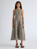 Proenza Schouler Front full length image of model wearing Beatrix Dress in Tweed in Black White