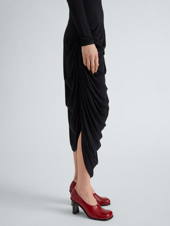 Proenza Schouler Front full length image of model wearing Mimi Dress in Crepe Jersey in Sea