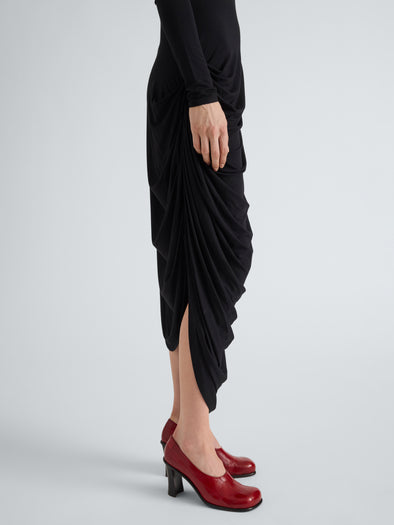 Proenza Schouler Front full length image of model wearing Mimi Dress in Crepe Jersey in Sea