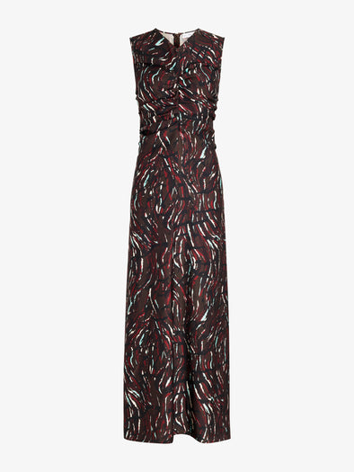 Proenza Schouler Still Life image of Clem Dress in Printed Soft Twill in Coffee Multi