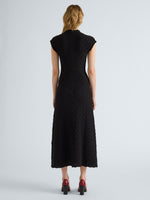 Proenza Schouler Back full length image of model wearing Cleo Dress in Jersey Jacquard in Black