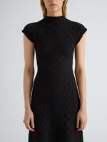 Proenza Schouler Detail image of model wearing Cleo Dress in Jersey Jacquard in Black