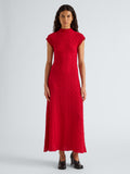 Proenza Schouler Front full length image of model wearing Cleo Dress in Jersey Jacquard in Red