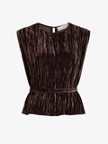 Proenza Schouler Still Life image of Lyra Top in Crushed Velvet in Coffee