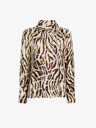 Proenza Schouler Still Life image of Ansel Top in Printed SoftTwill in Acid Multi