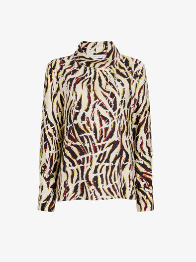 Proenza Schouler Still Life image of Ansel Top in Printed SoftTwill in Acid Multi