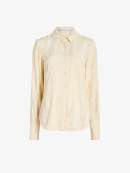 Proenza Schouler Still Life image of Madi Top in Crushed Velvet in Pale Lemon