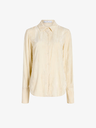 Proenza Schouler Still Life image of Madi Top in Crushed Velvet in Pale Lemon
