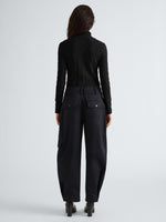 Proenza Schouler Back full length image of model wearing Harriet Top in Jersey Jacquard in Black