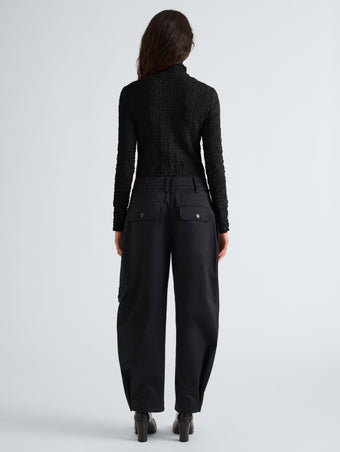 Proenza Schouler Back full length image of model wearing Harriet Top in Jersey Jacquard in Black