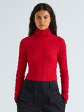 Proenza Schouler Front cropped image of model wearing Harriet Top in Jersey Jacquard in Red