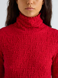 Proenza Schouler Detail image of model wearing Harriet Top in Jersey Jacquard in Red