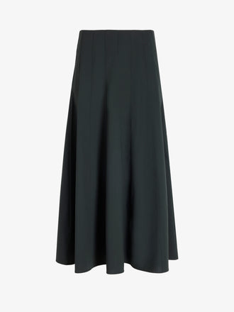 Proenza Schouler Still Life image of Heidi Skirt in Stretch Cotton in Dark Green