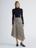Proenza Schouler Front full length image of model wearing Layne Skirt in Tweed in Black White