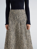 Proenza Schouler Detail image of model wearing Layne Skirt in Tweed in Black White