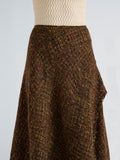Proenza Schouler Detail image of model wearing Layne Skirt in Tweed in Henna Multi