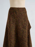Proenza Schouler Detail image of model wearing Layne Skirt in Tweed in Henna Multi