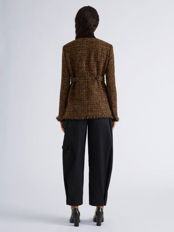 Proenza Schouler Back full length image of model wearing Talla Pant in Cotton Twill in Black