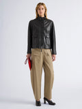 Proenza Schouler Front full length image of model wearing Talla Pant in Cotton Twill in Wood