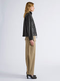Proenza Schouler Side full length image of model wearing Talla Pant in Cotton Twill in Wood