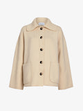 Proenza Schouler Still Life image of Nelly Jacket in Melange Merino in White